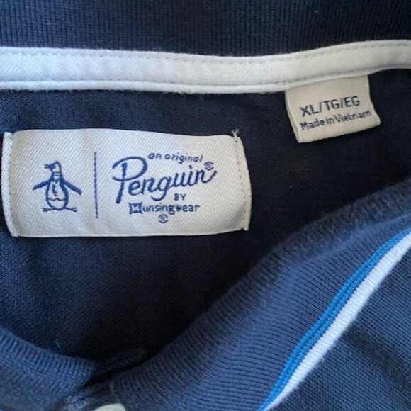 ORIGINAL PENGUIN Men's Navy Blue Polo Shirt XL - Picture 8 of 9